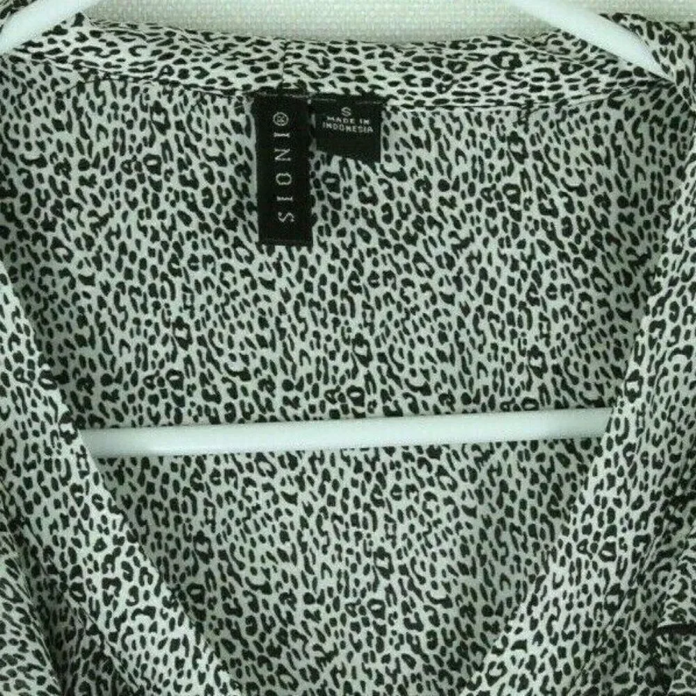 Sioni Top Leopard Print Ruffles Sleeveless Womens small